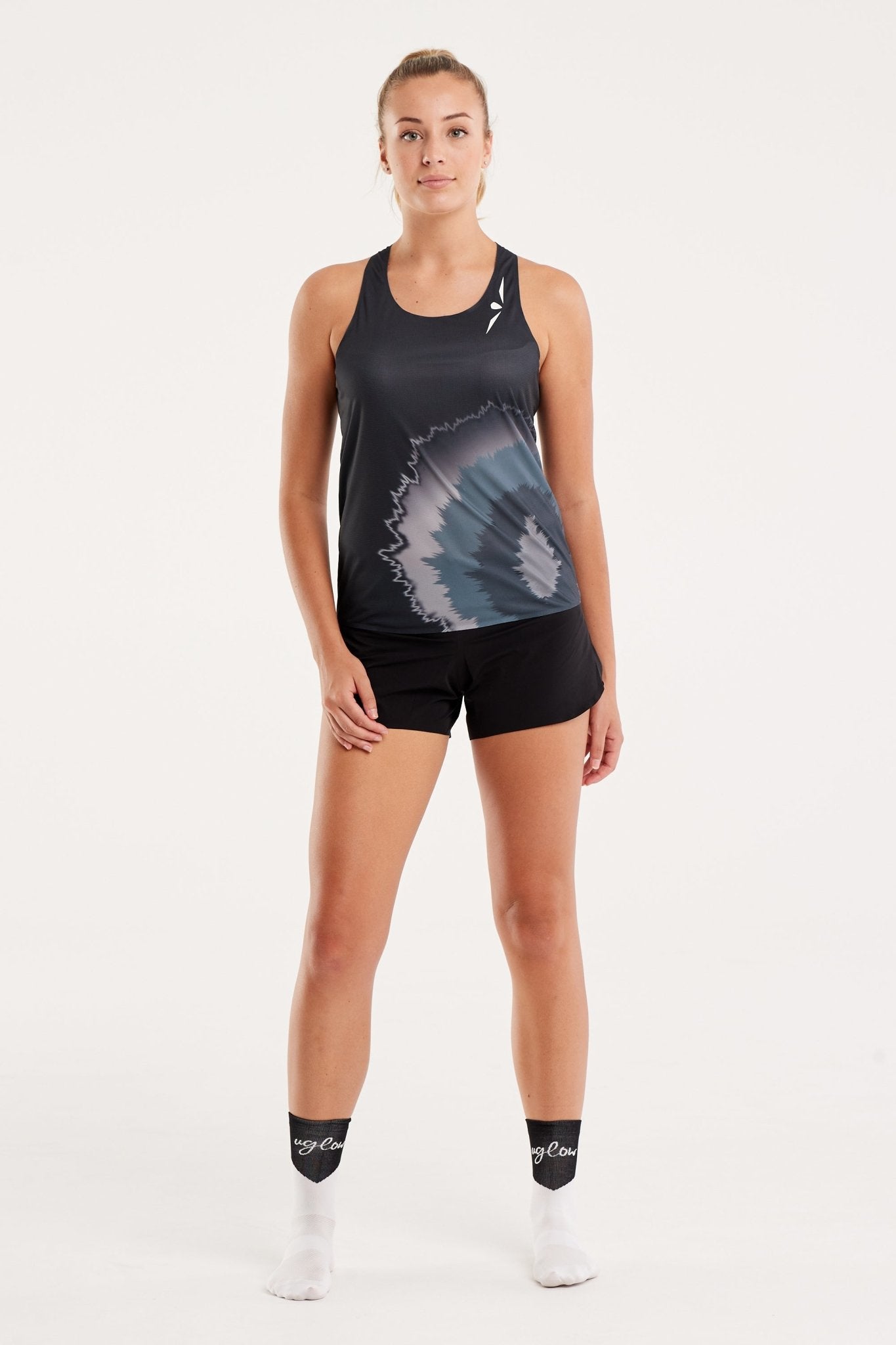 Singlet Superlett | Svart Tie-Dye - GRIT nation Sport